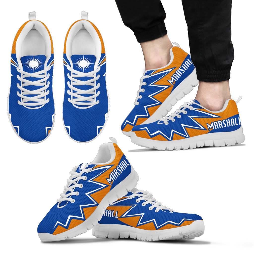 Marshall Islands Sneakers - Marshall Islands Flag Thunder Style Unisex White - Polynesian Pride