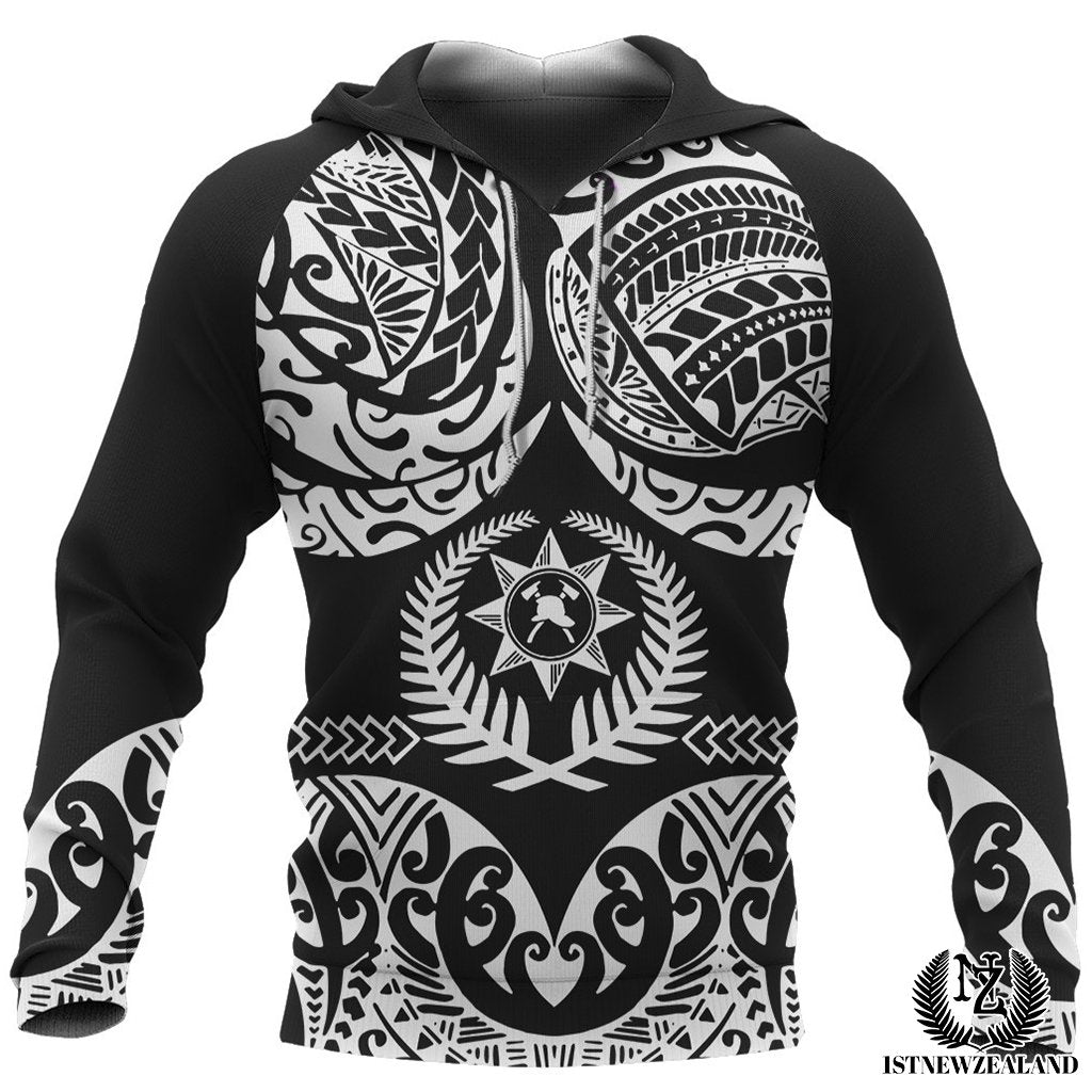 New Zealand Hoodie Maori Firefighter Tattoo Unisex Black - Polynesian Pride