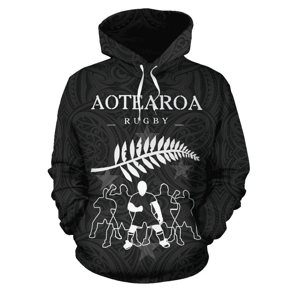 New Zealand Maori Haka Rugby Sayings Hoodie 02 Unisex Black - Polynesian Pride