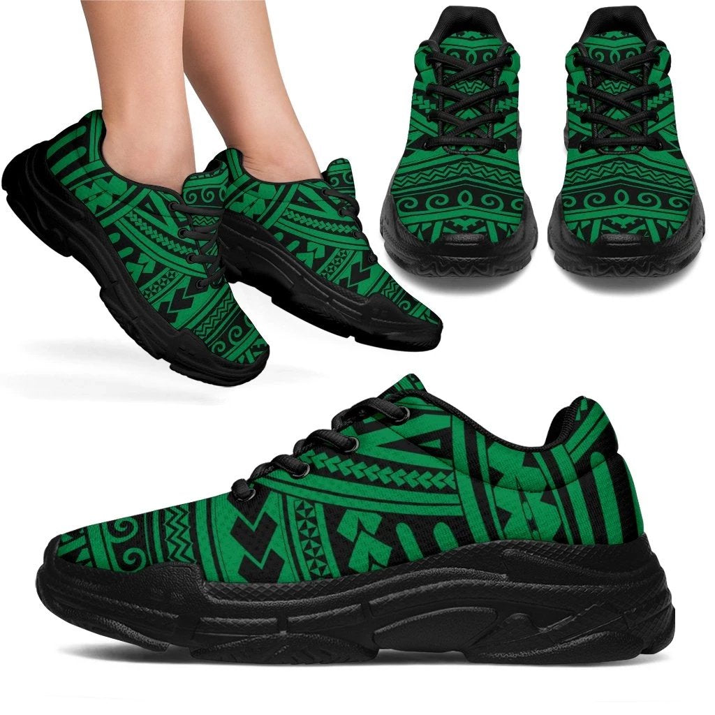 Polynesian Seamless Green Chunky Sneakers - Polynesian Pride