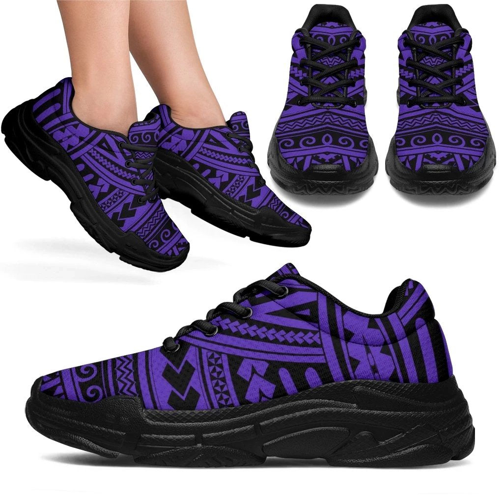 Polynesian Seamless Violet Chunky Sneakers - Polynesian Pride