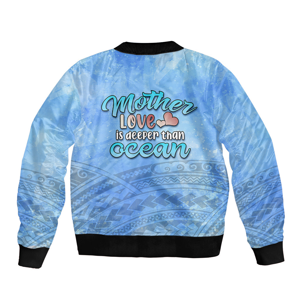 Mother's Day Elephant Watercolor Style Mix Polynesian Pattern Sleeve Zip Bomber Jacket TS07 - Polynesian Pride