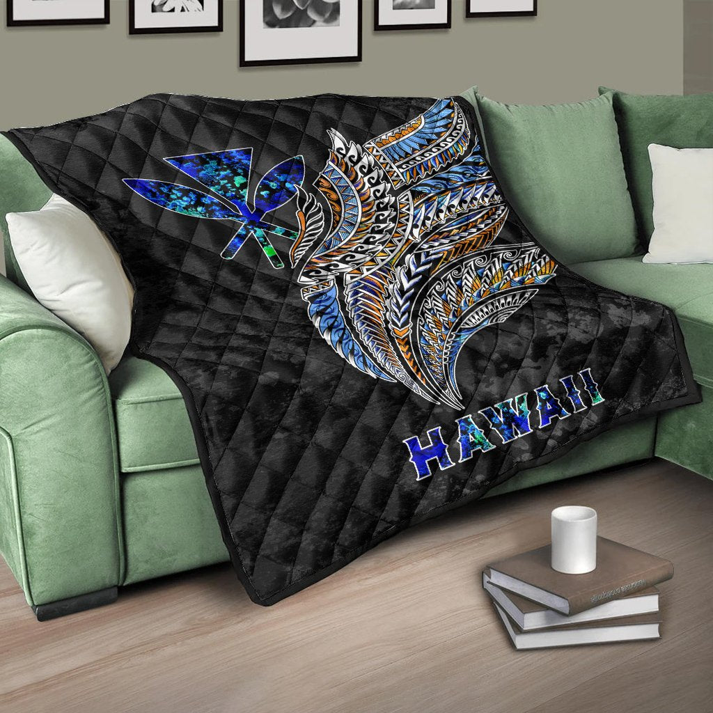 Polynesian Hawaii Quilt - Polynesian Wings Black - Polynesian Pride