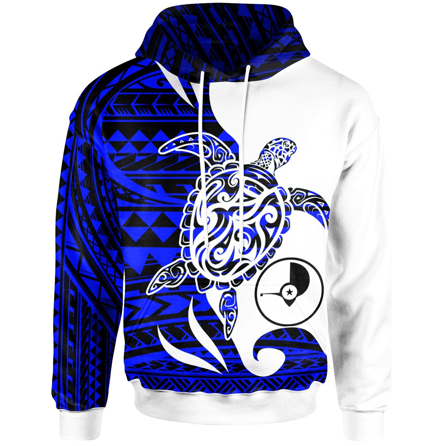 Yap Custom Hoodie Mega Turtle Unisex Blue - Polynesian Pride