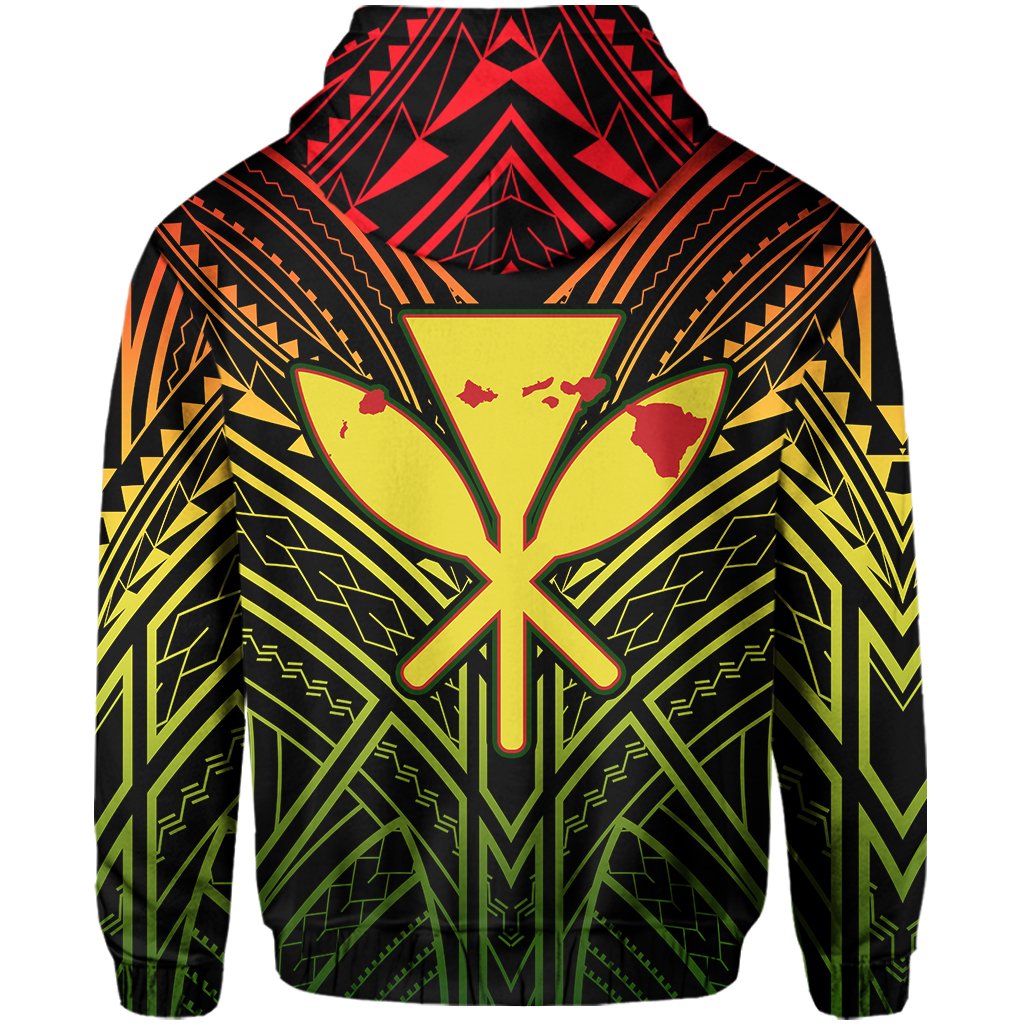 Hawaii Hoodie Reggae Kanaka Maoli Allover Zip Hoodie - Polynesian Pride