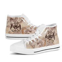 Tonga High Top Shoes - Hibiscus Flowers Vintage Style - Polynesian Pride