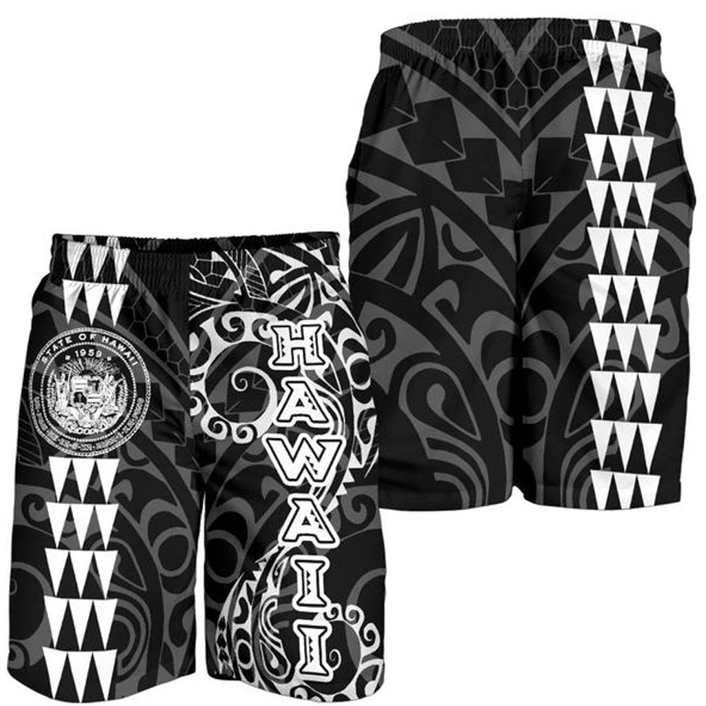 Hawaii Coat Of Arms Men's Shorts White White - Polynesian Pride