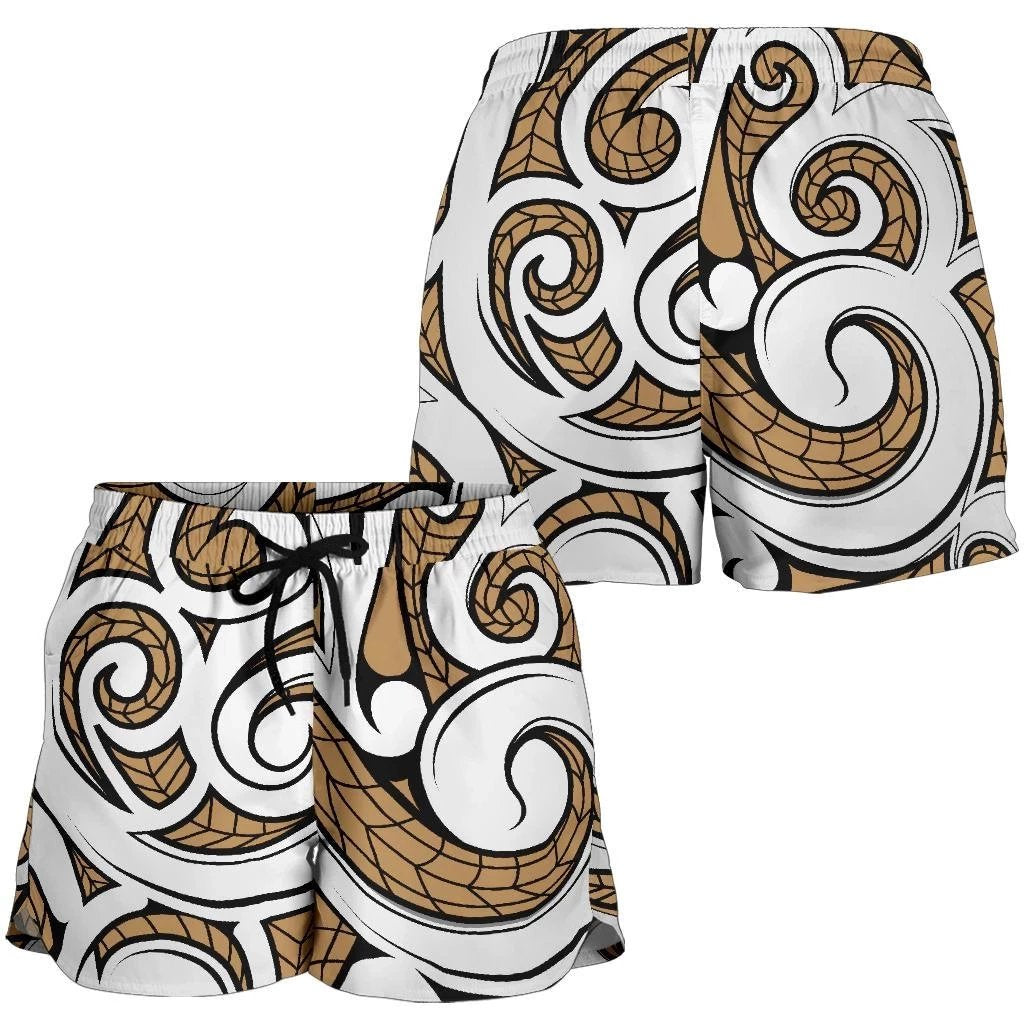 Polynesian Maori Ethnic Ornament Gold Women's Short Women Gold - Polynesian Pride