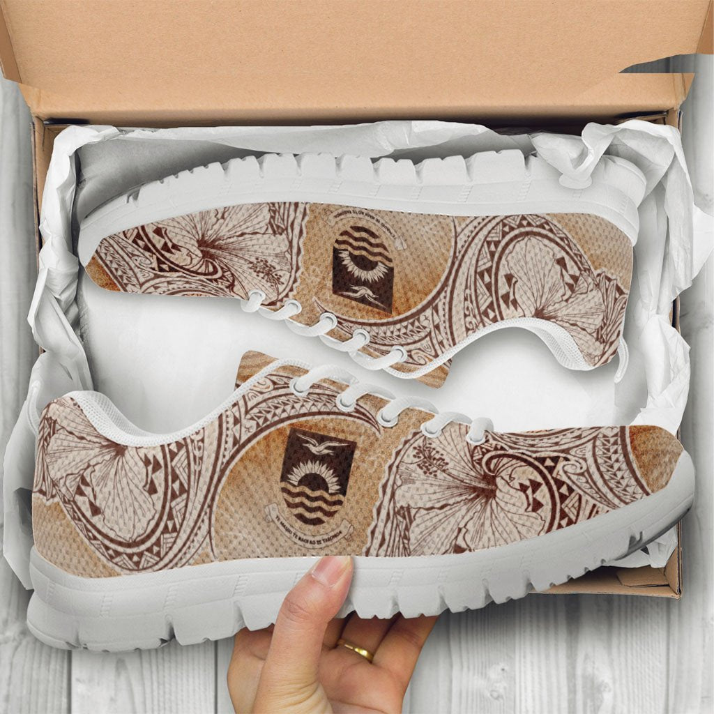 Kiribati Sneakers - Hibiscus Flowers Vintage Style - Polynesian Pride