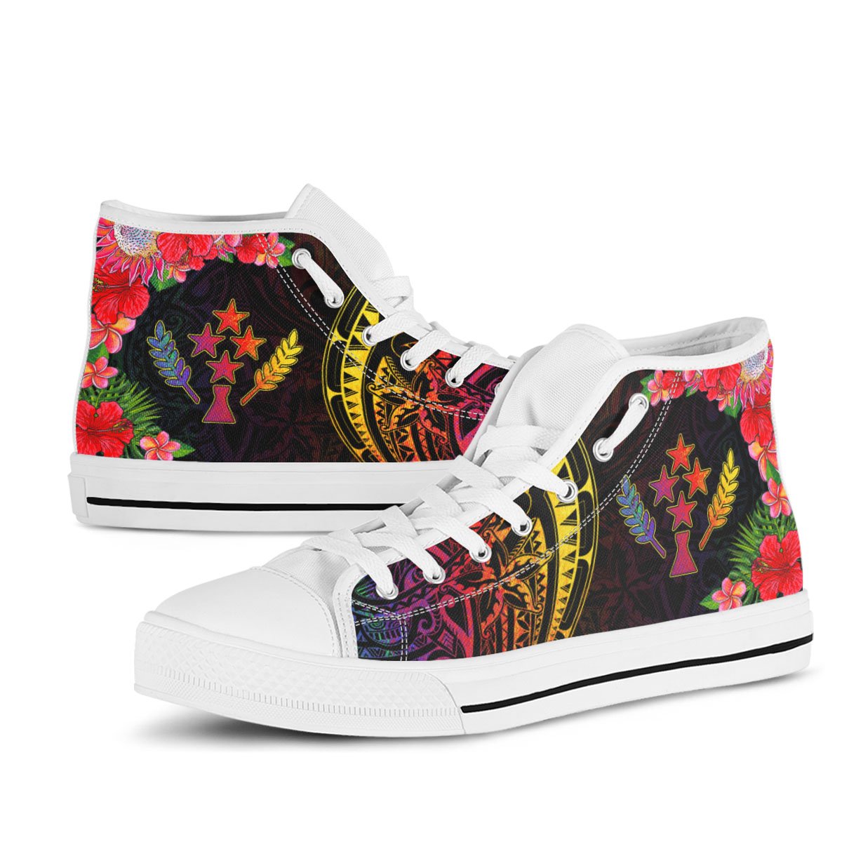 Kosrae State High Top Shoes - Tropical Hippie Style - Polynesian Pride