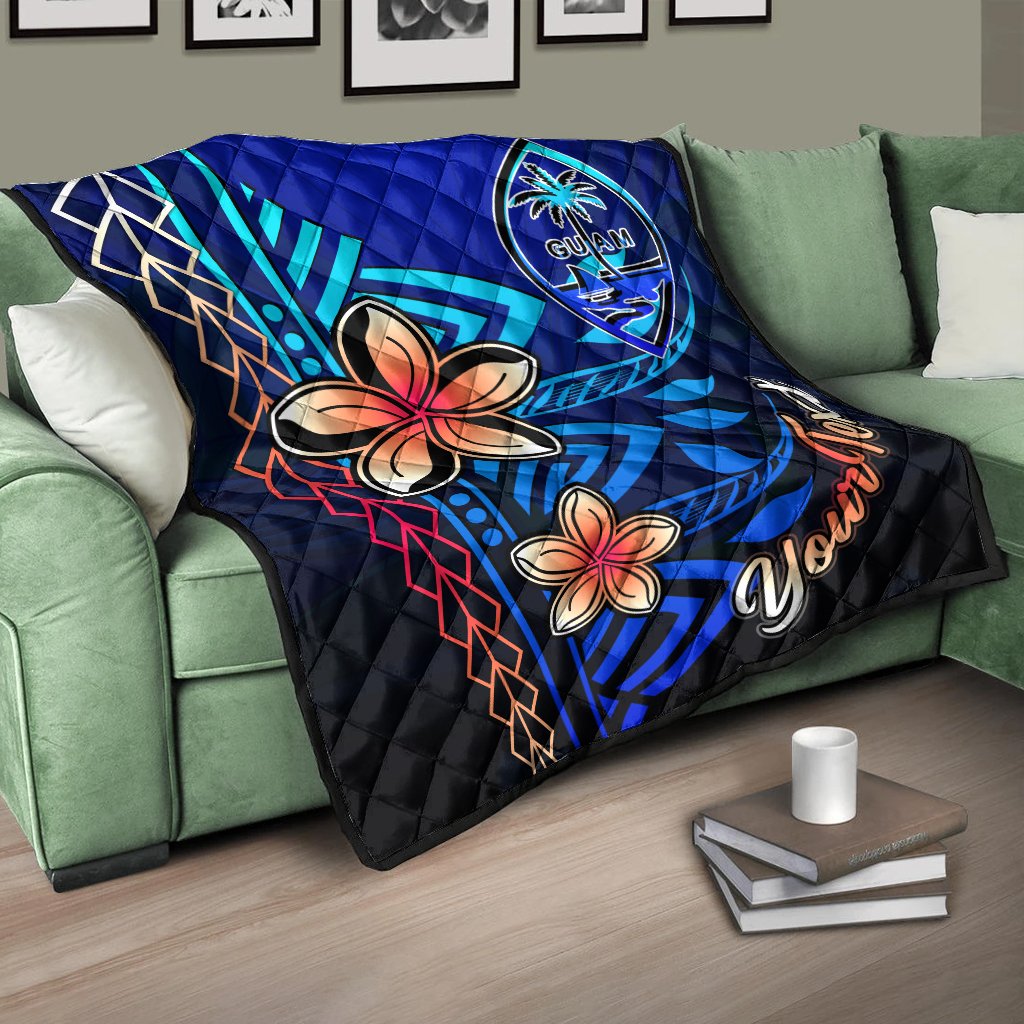 Guam Custom Personalised Premium Quilt - Vintage Tribal Mountain - Polynesian Pride