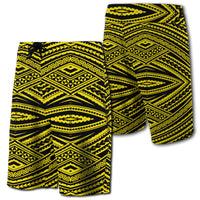 Hawaii Polynesian Tatau Board Shorts Yellow Men Yellow - Polynesian Pride