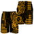 (Custom Personalised) Hawaii Day Kakau Men Shorts Proud To Be Hawaiian Gold King Kamehameha LT13 Gold - Polynesian Pride