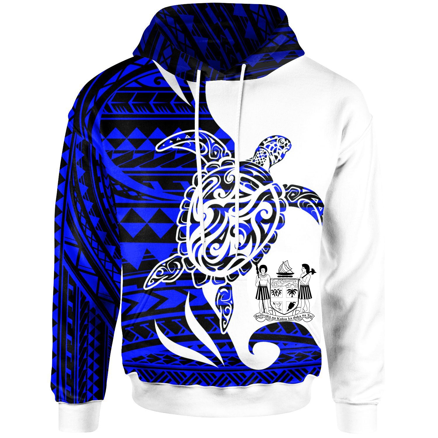 Fiji Custom Hoodie Mega Turtle Unisex Blue - Polynesian Pride