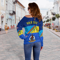 (Custom Personalised) Torba Vanuatu Province Off Shoulder Sweater Mix Australia Flag LT13 - Polynesian Pride