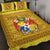 (Custom Personalised) Tonga Pattern Quilt Bed Set Coat of Arms - Yellow and Gold LT4 - Polynesian Pride