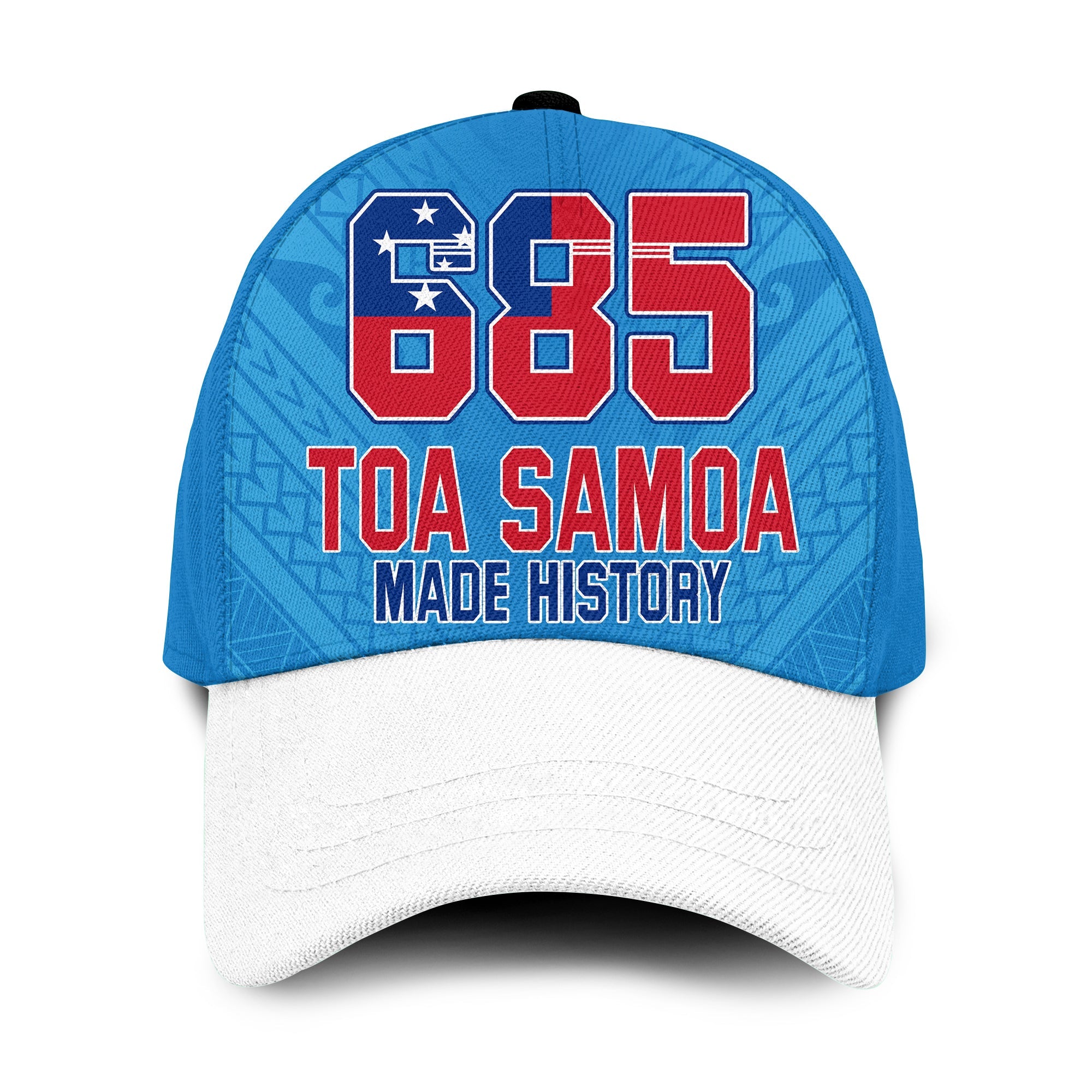 Toa Samoa Rugby Classic Cap Proud 685 Made History Blue Ver.03 LT13 Classic Cap Universal Fit Blue - Polynesian Pride