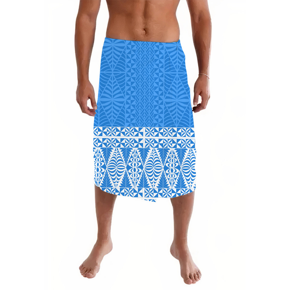 Polynesia Lavalava Ngatu Tonga Pattern Style Blue LT13 Blue - Polynesian Pride