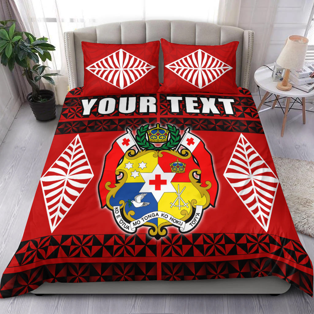 (Custom Personalised) Tonga Bedding Set - Tongan Pattern LT13 Red - Polynesian Pride