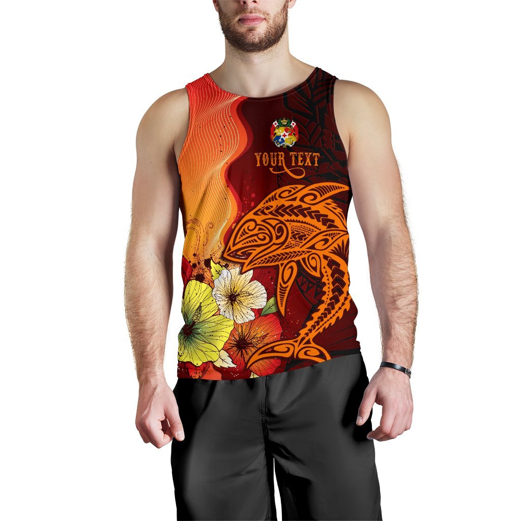Tonga Custom Personalised Men Tank Top - Tribal Tuna Fish - Polynesian Pride