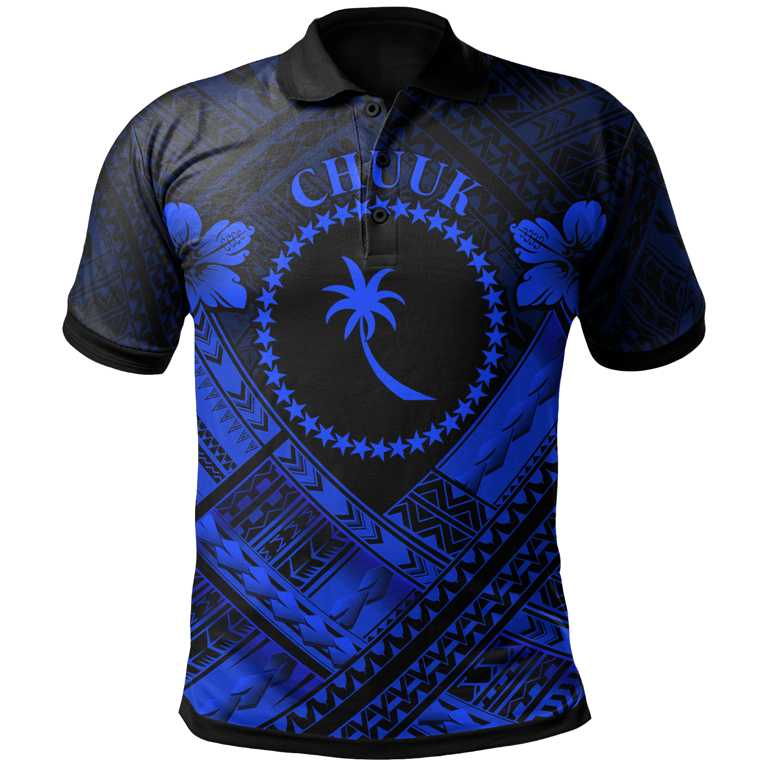 Chuuk Polynesian Polo Shirt Truk Blue Seal Camisole Hibiscus Style Unisex Blue - Polynesian Pride