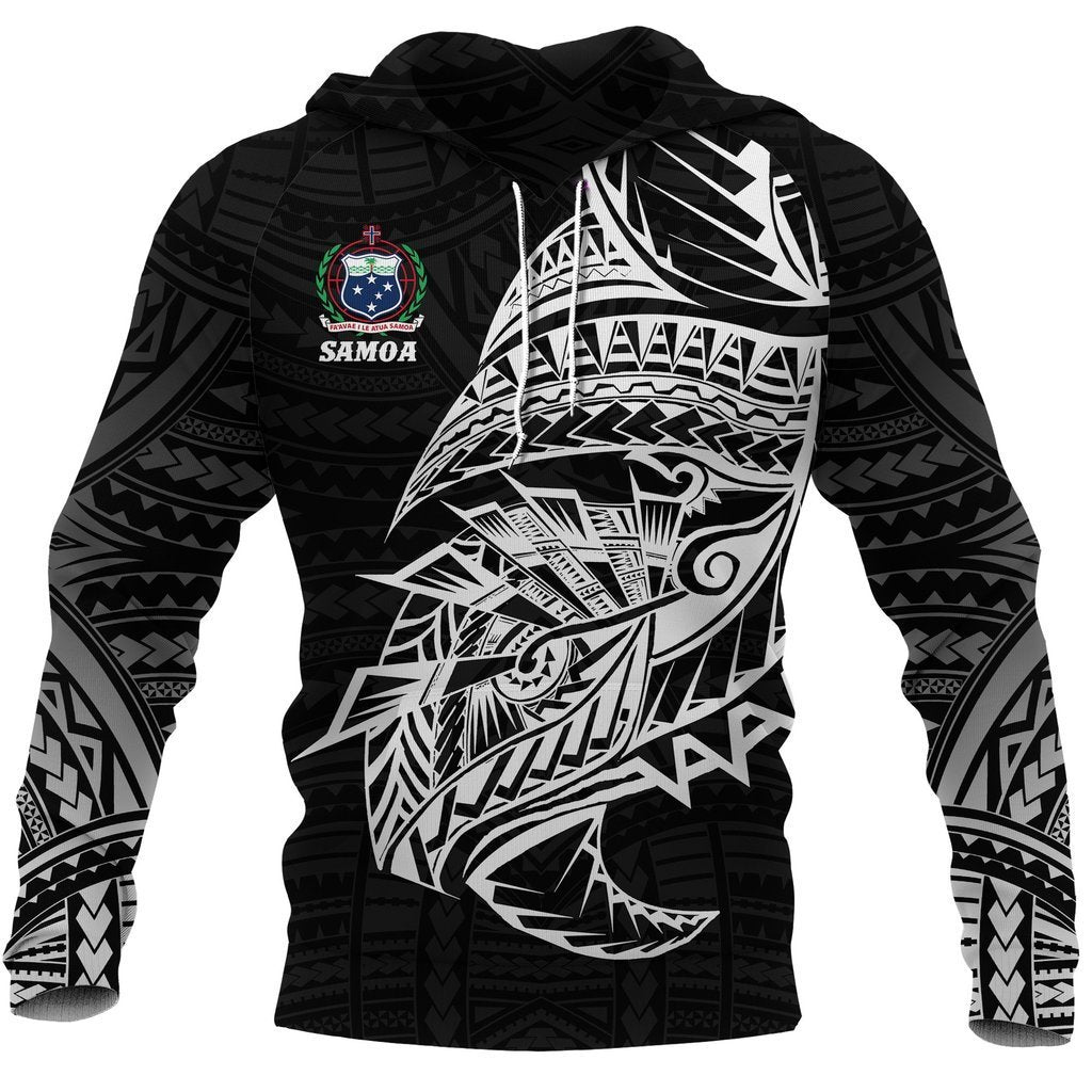 Samoa Tattoo Rugby Style Hoodie Black Black - Polynesian Pride