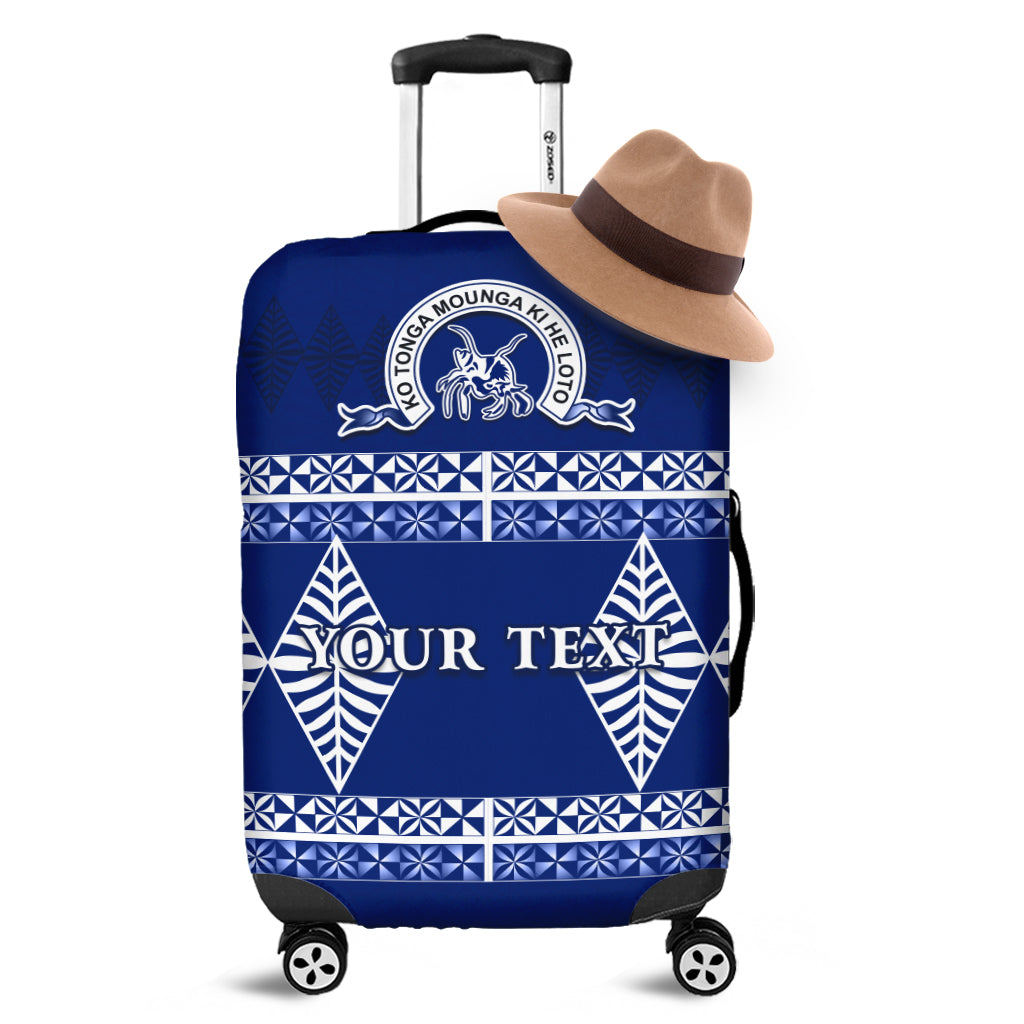 (Custom Personalised) Tupou College Luggage Covers Tonga Pattern LT13 Blue - Polynesian Pride