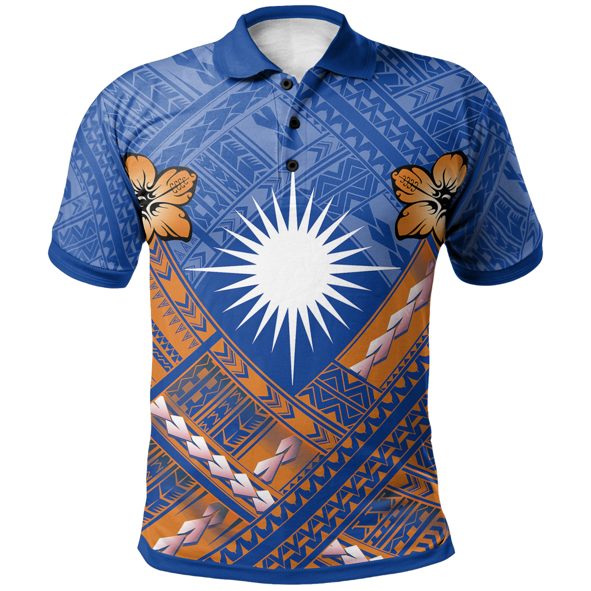 Marshall Islands Polynesian Polo Shirt Marshall Islands Flag Camisole Hibiscus Style Unisex Reggae - Polynesian Pride