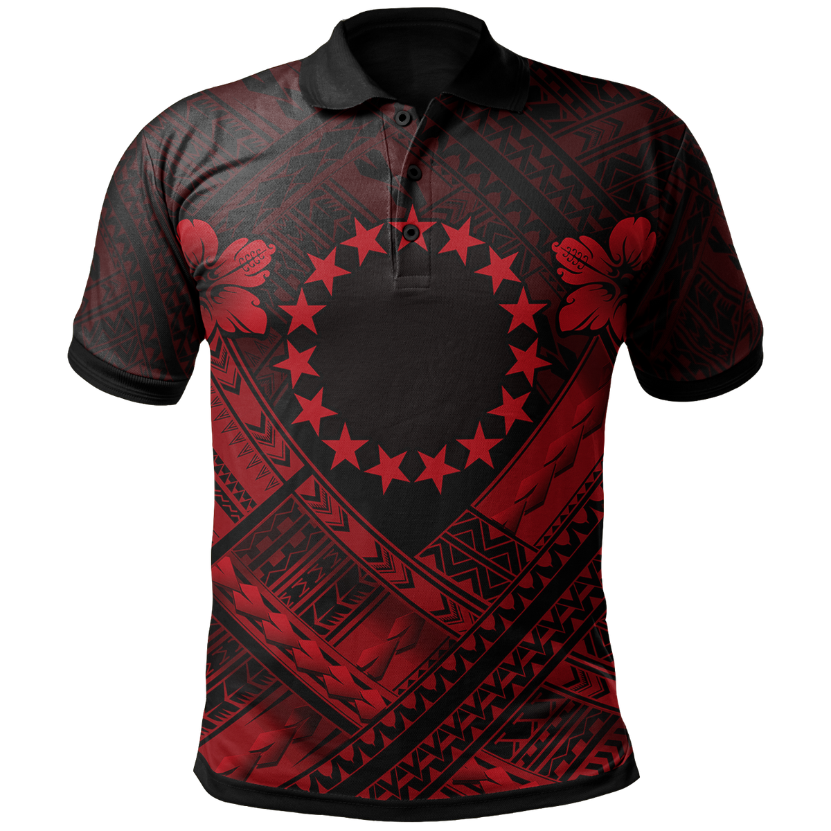 Cook Islands Polynesian Polo Shirt Kuki Airani Red Seal Camisole Hibiscus Style Unisex Red - Polynesian Pride