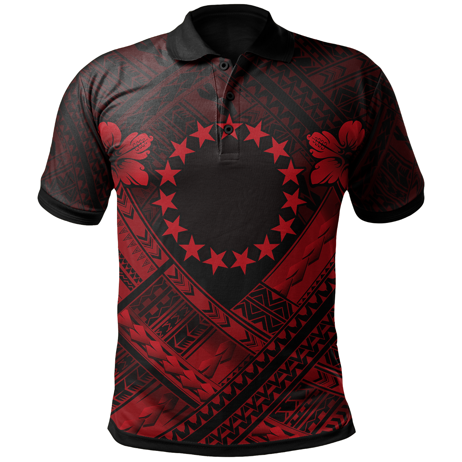 Cook Islands Polynesian Polo Shirt Kuki Airani Red Seal Camisole Hibiscus Style Unisex Red - Polynesian Pride