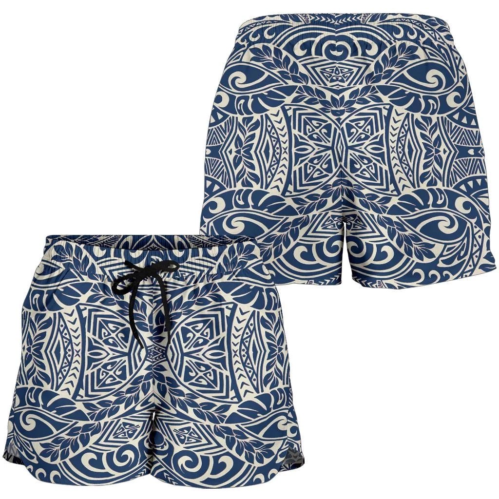 Polynesian Culture Blue White Women's Short Women Blue - Polynesian Pride