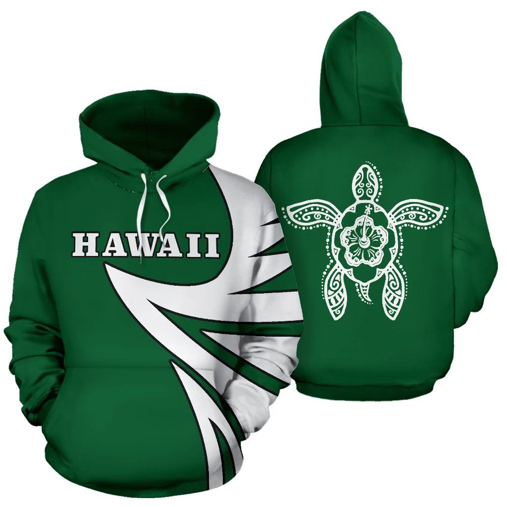 Hawaii Turtle Hoodie Warrior Style Unisex White - Polynesian Pride