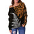 Leo Zodiac Style Maori Off Shoulder Sweater Orange Lion LT13 - Polynesian Pride