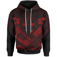 Fiji Polynesian Custom Hoodie Fiji Red Seal Camisole Hibiscus Style Unisex Red - Polynesian Pride