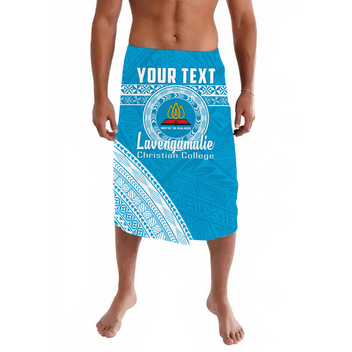 Custom Lavengamalie College Tonga Lavalava LT13 Blue - Polynesian Pride