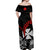 Wallis et Futuna Off Shoulder Long Dress Polynesian Pattern and Hibiscus Flowers Version Black LT13 - Polynesian Pride