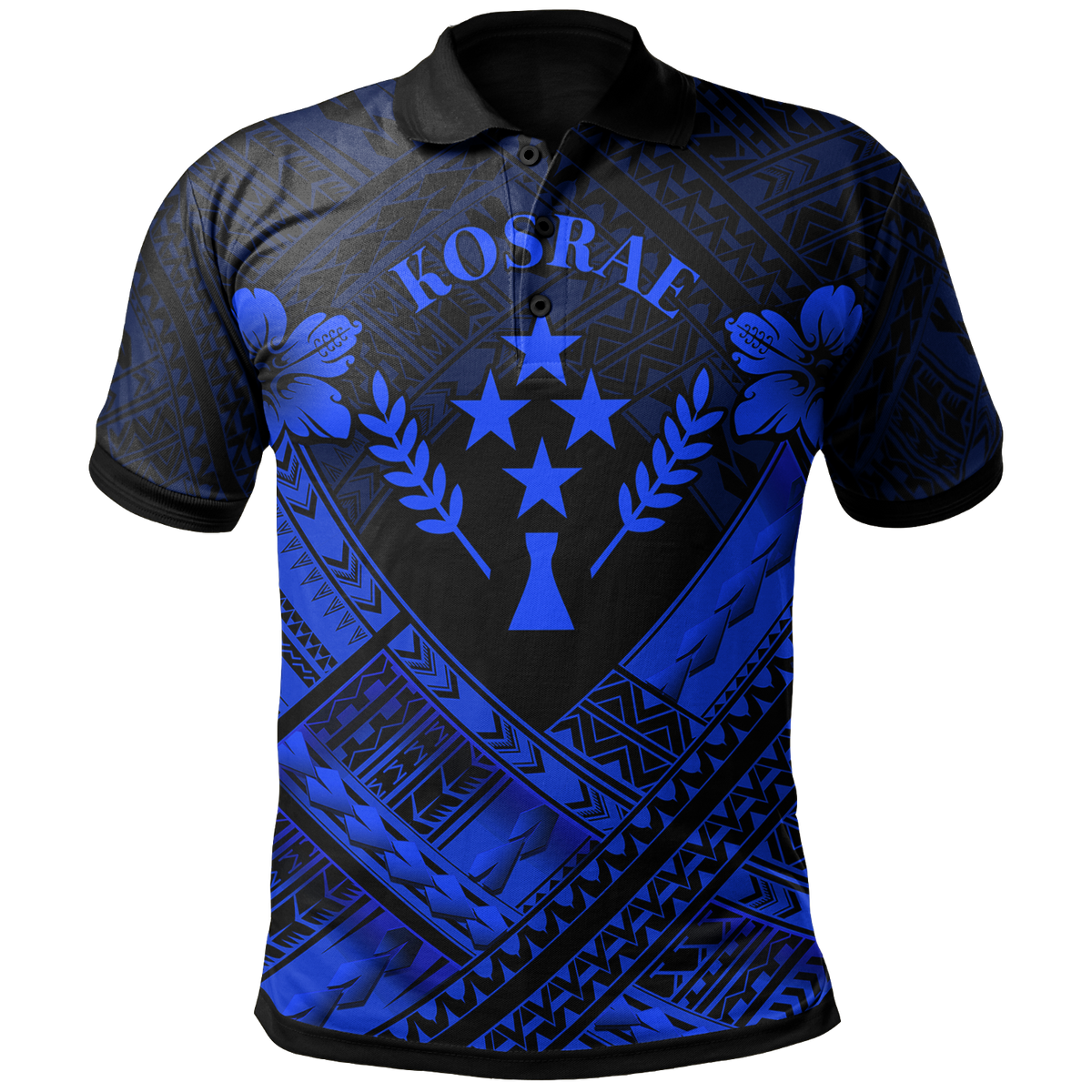 Kosrae Polynesian Custom Polo Shirt Kosrae Blue Camisole Hibiscus Style Unisex Blue - Polynesian Pride