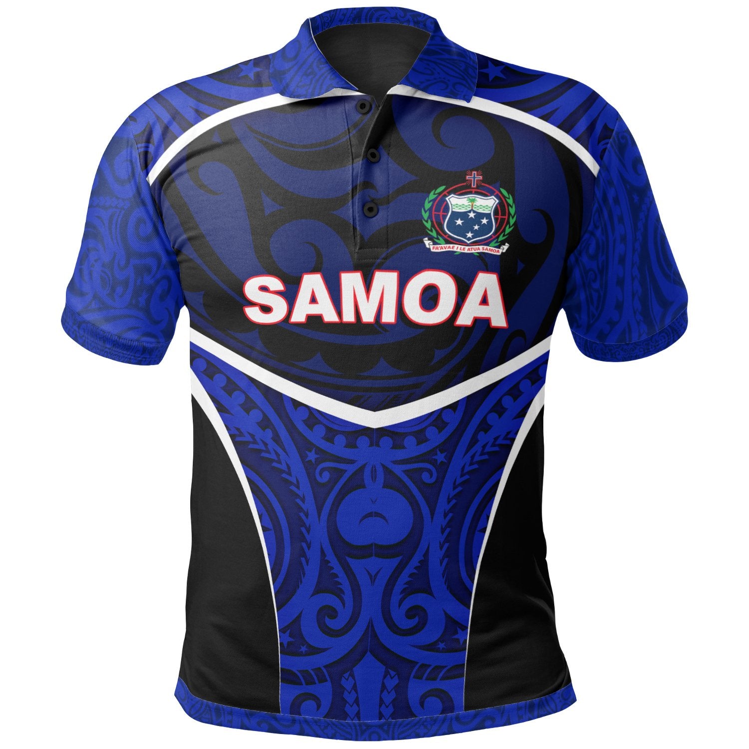 Samoa Polo Shirt Polynesian Sport Style Blue Unisex Blue - Polynesian Pride