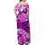 (Custom Personalised) Hawaii Off Shoulder Long Dress Pink Polynesian Turtle and Hibiscus LT13 - Polynesian Pride