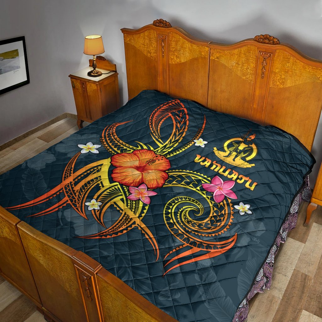 Vanuatu Polynesian Premium Quilt - Legend of Vanuatu (Blue) - Polynesian Pride