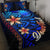 Nauru Quilt Bed Set - Vintage Tribal Mountain Blue - Polynesian Pride