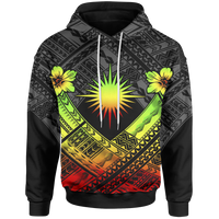Marshall Islands Polynesian Hoodie Marshall Islands Reggae Flag Camisole Hibiscus Style Unisex Reggae - Polynesian Pride