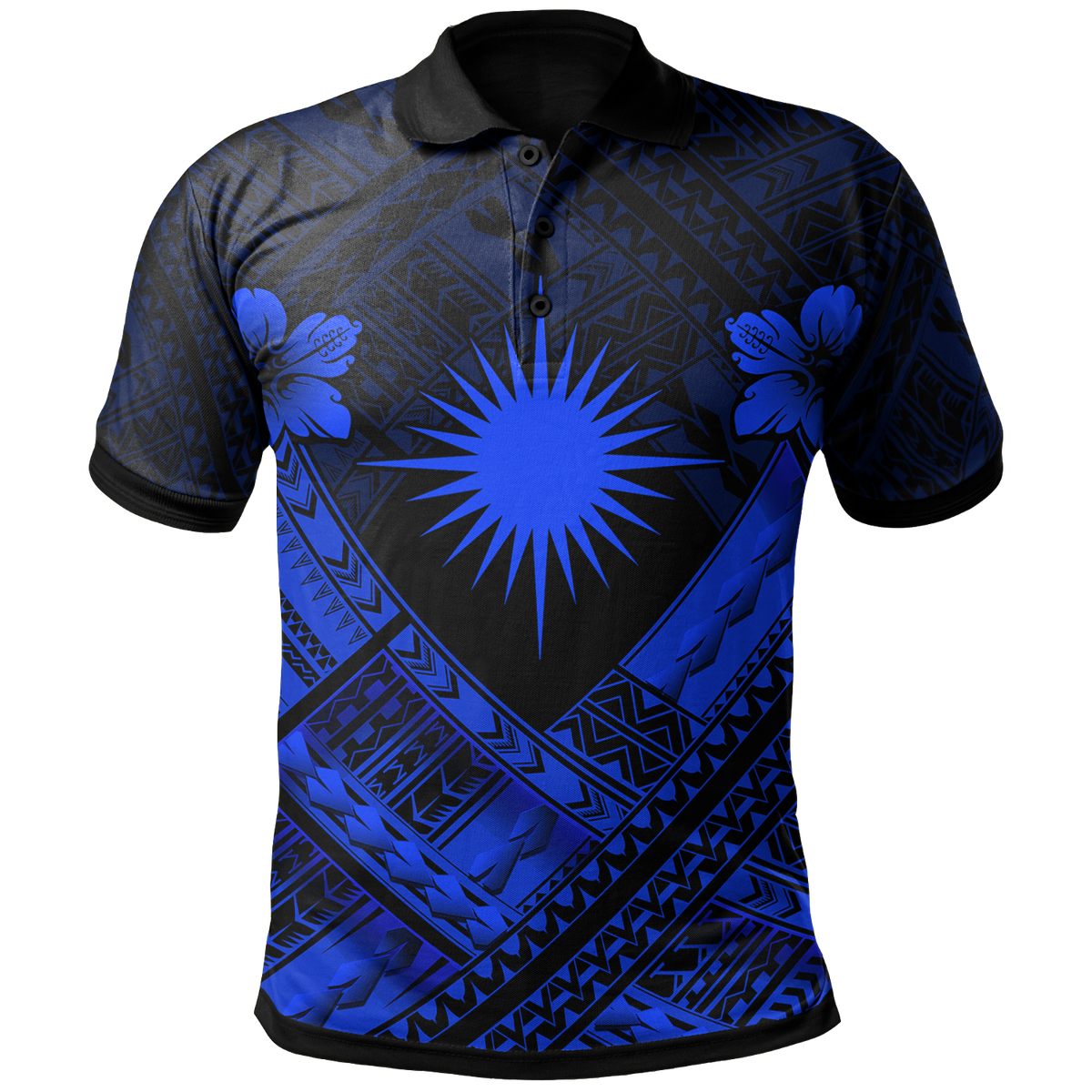 Marshall Islands Polynesian Polo Shirt Marshall Islands Blue Flag Camisole Hibiscus Style Unisex Blue - Polynesian Pride