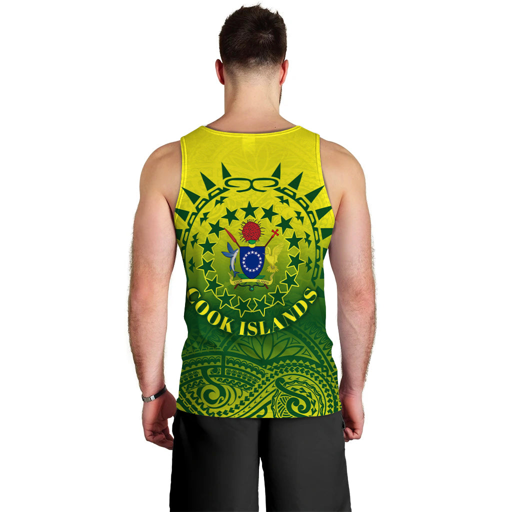 Cook Islands Men Tank Top Polynesian Tattoo Sunshine LT4 - Polynesian Pride