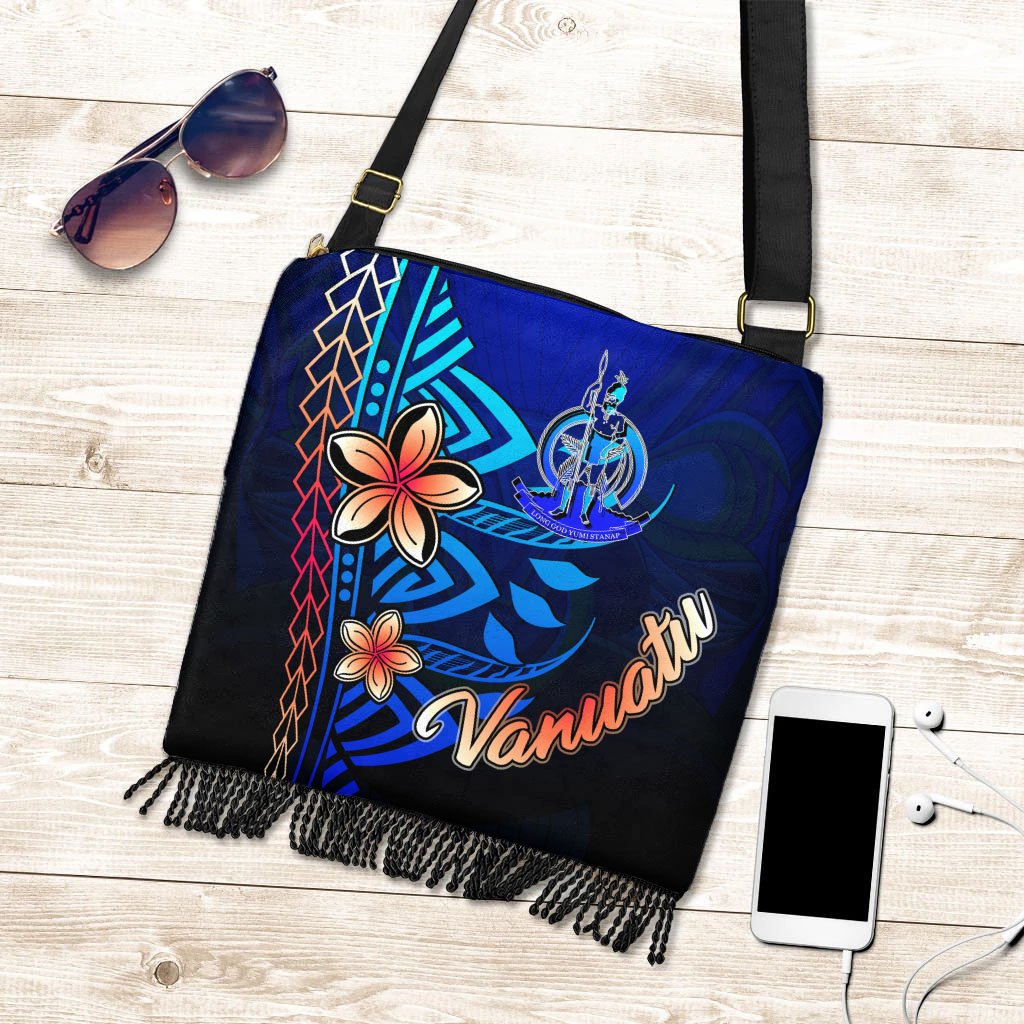 Vanuatu Boho Bag - Vintage Tribal Mountain One Style One Size Blue - Polynesian Pride