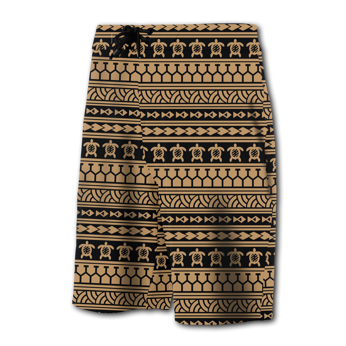 Hawaii Polynesian Tattoo Tribal Board Shorts Gold - Polynesian Pride