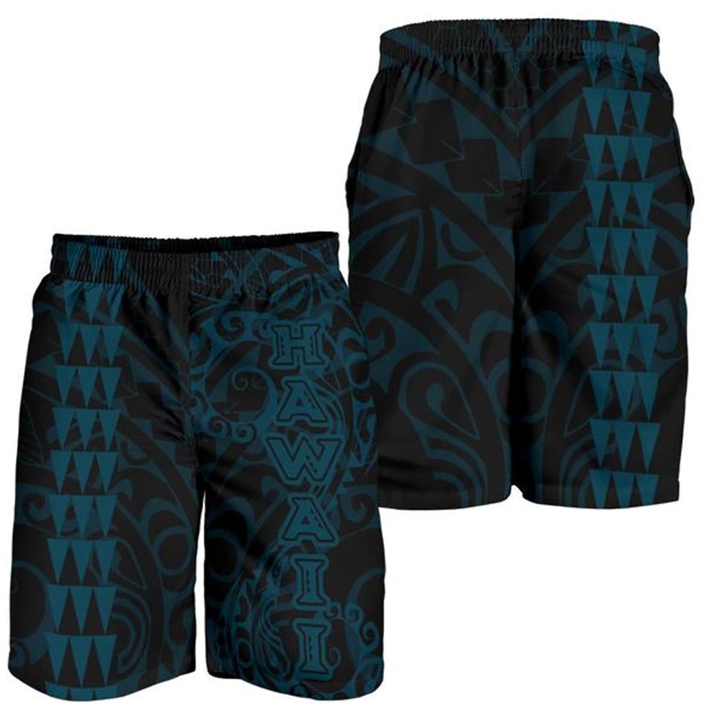 Hawaii Tribal Men's Shorts Blue Coral Blue Coral - Polynesian Pride