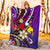 Papua New Guinea Premium Blanket - Tribal Flower With Special Turtles Purple Color - Polynesian Pride