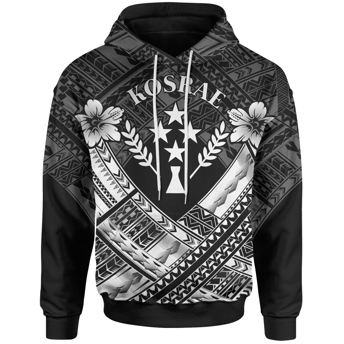 Kosrae Polynesian Custom Hoodie Kosrae White Camisole Hibiscus Style Unisex White - Polynesian Pride
