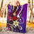 Chuuk State Premium Blanket - Tribal Flower With Special Turtles Purple Color - Polynesian Pride